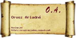 Orosz Ariadné névjegykártya